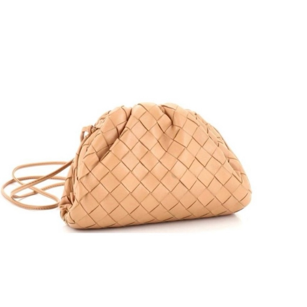 Bottega Veneta Intrecciato The Pouch Carmel Tan Crossbody Bag Small Size
